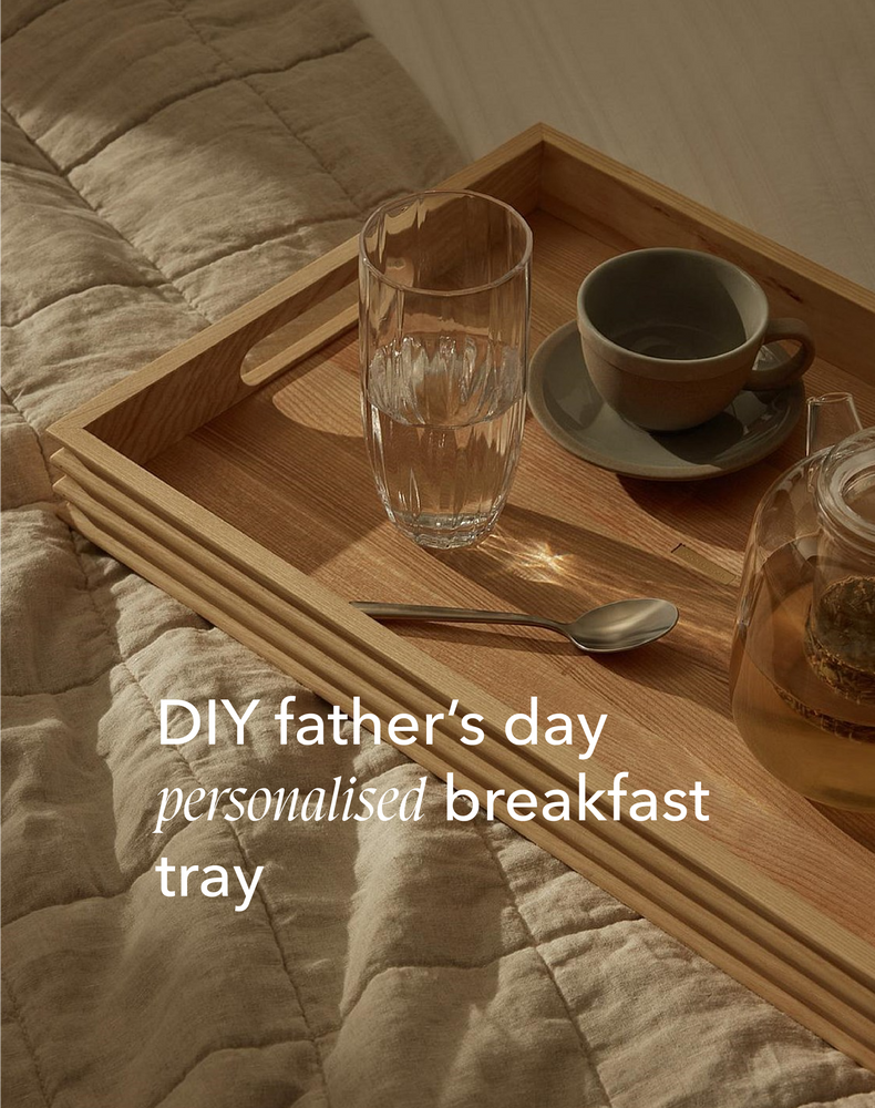 DIY fathers day personalised breakfast tray