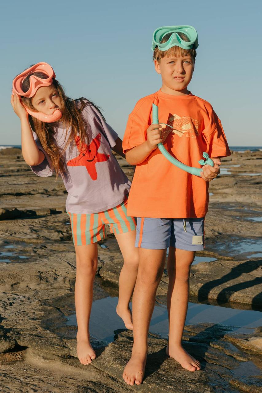 Big Glub Tee - kids at the beach with snorkels