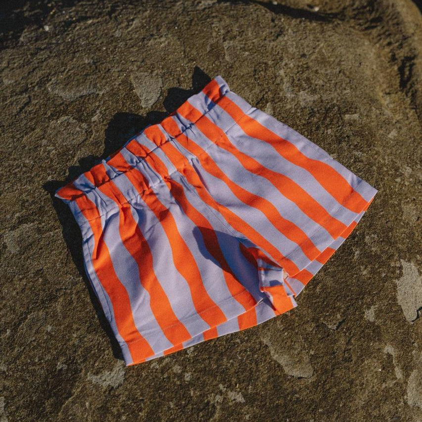 Pipi Shorts - flat lay on beach rocks