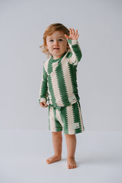 Boys Swim Shorts Ribbed - Cucumber Wobble