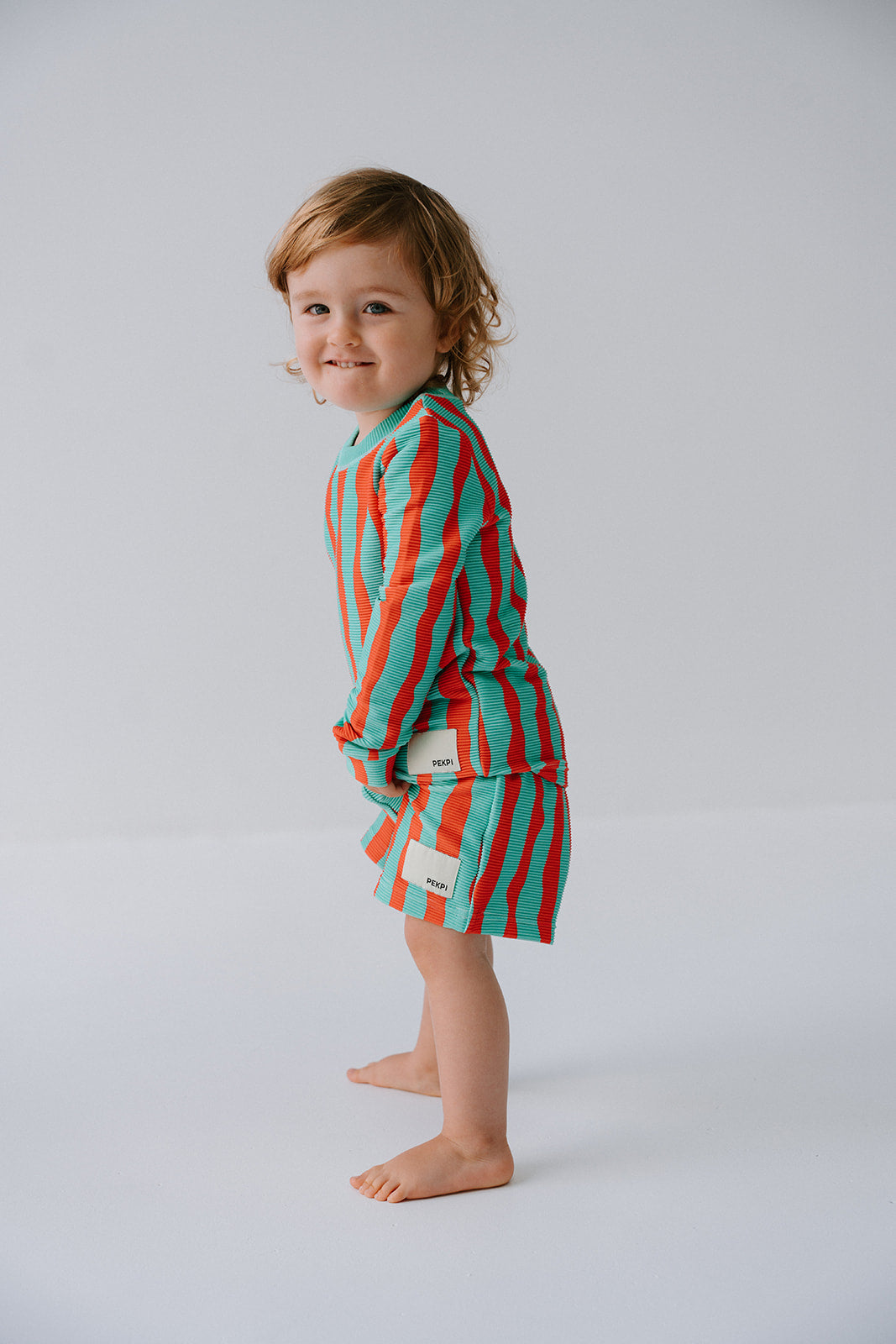 Boys Rashie Top Ribbed - Sea Kelp Aqua