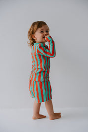 Boys Swim Shorts Ribbed - Sea Kelp Aqua