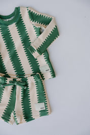 Boys Rashie Top Ribbed - Cucumber Wobble