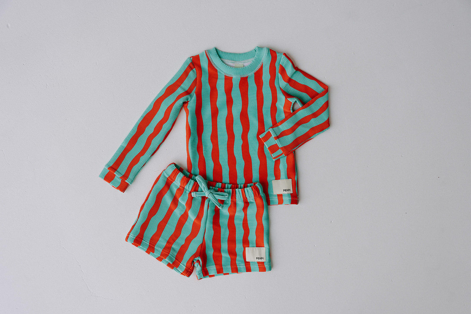 Boys Swim Shorts Ribbed - Sea Kelp Aqua