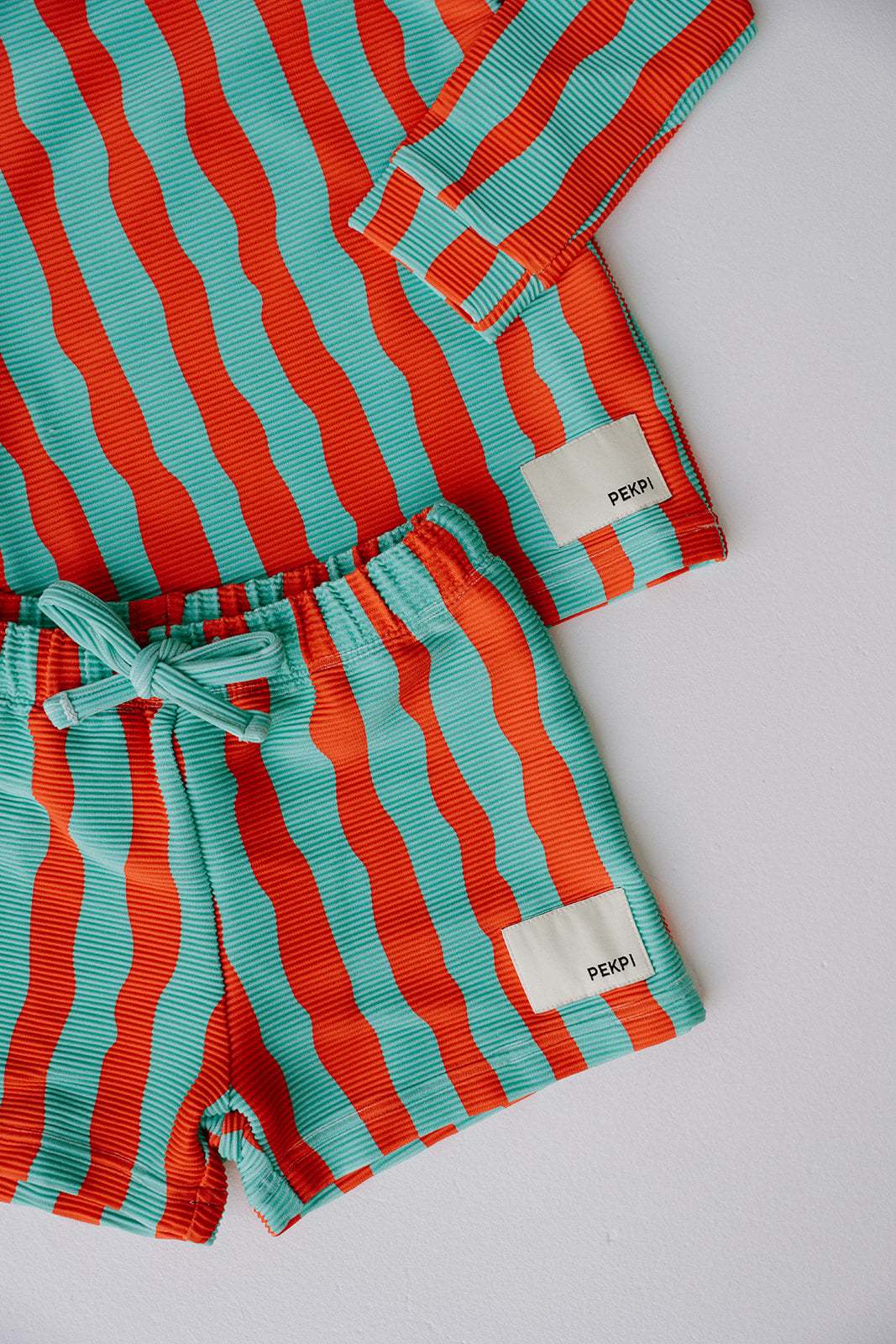 Boys Swim Shorts Ribbed - Sea Kelp Aqua