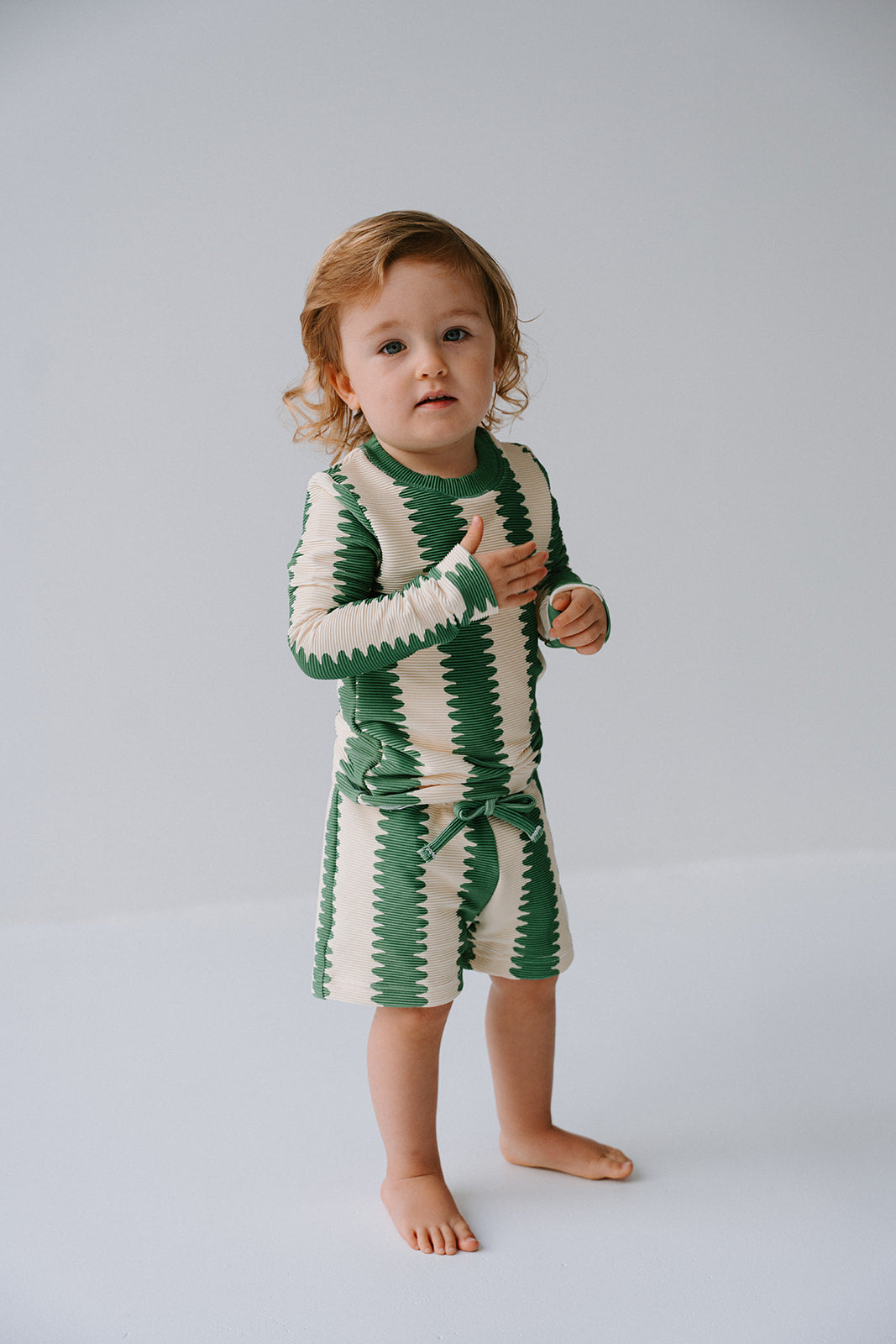 Boys Swim Shorts Ribbed - Cucumber Wobble