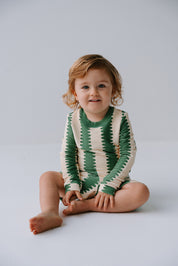 Boys Rashie Top Ribbed - Cucumber Wobble