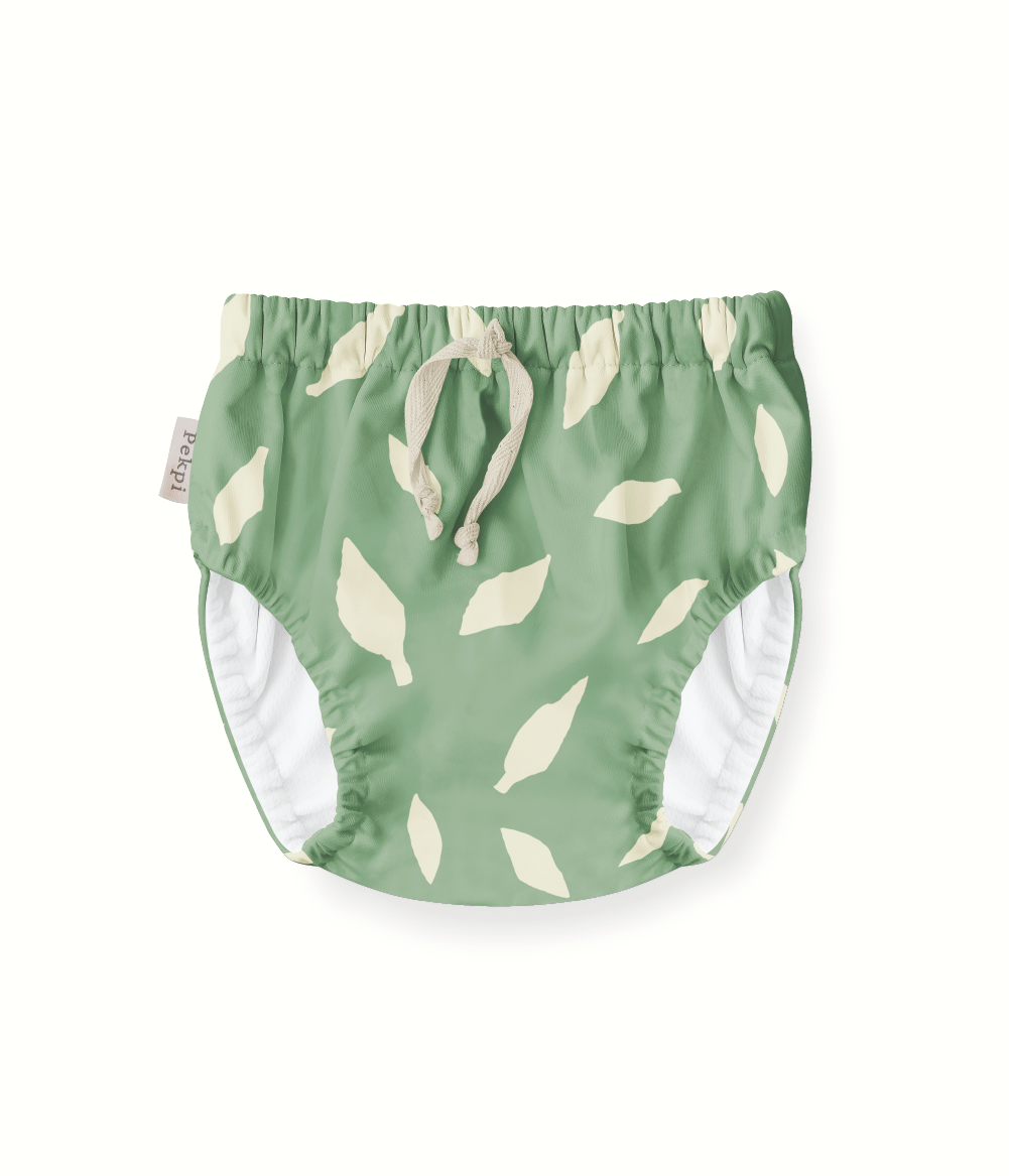 reusable swim nappy - leaf ink