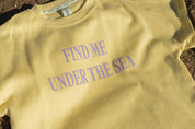Sea Tee Crop Yellow - Find Me Under The Sea print close up