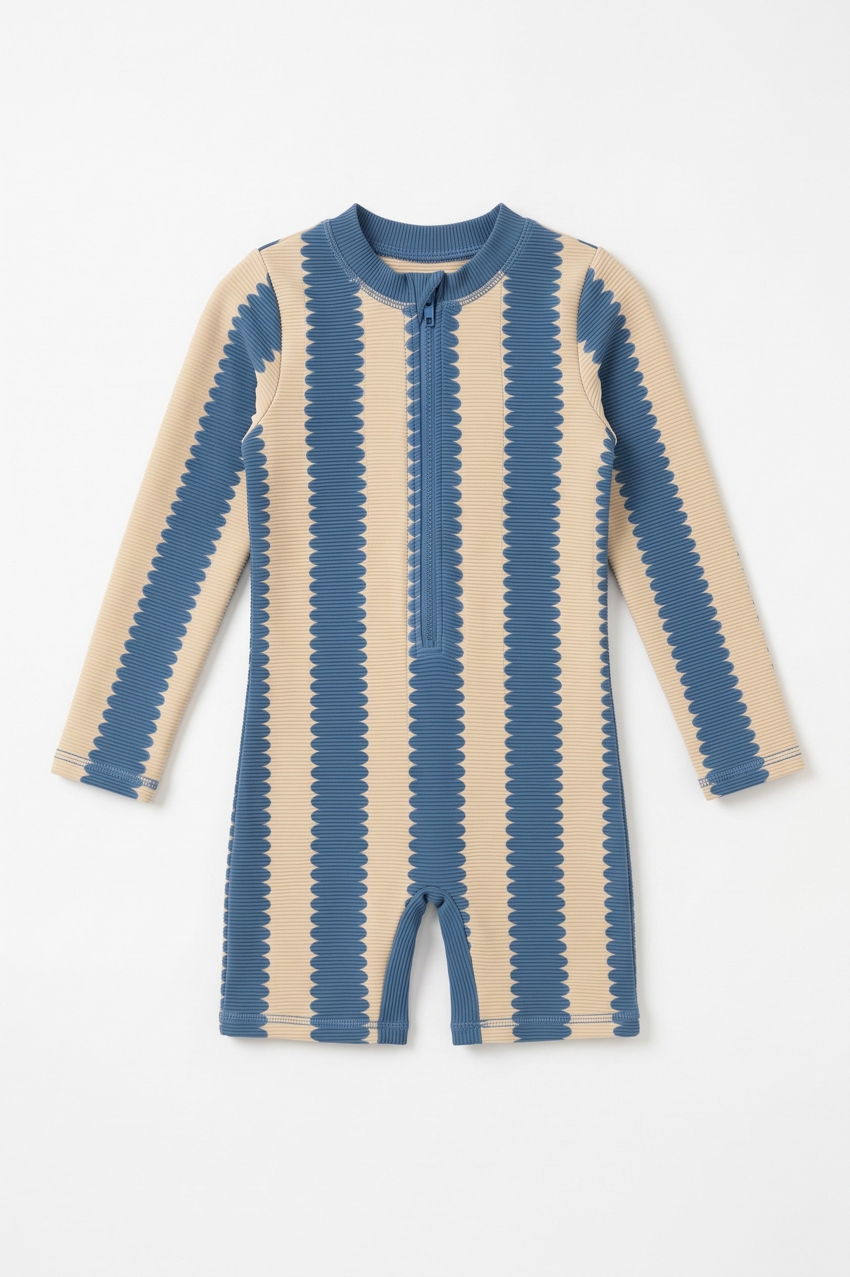 Shortie swimsuit in Blueberry Wobble, second view (AI-generated image matched to our sample)