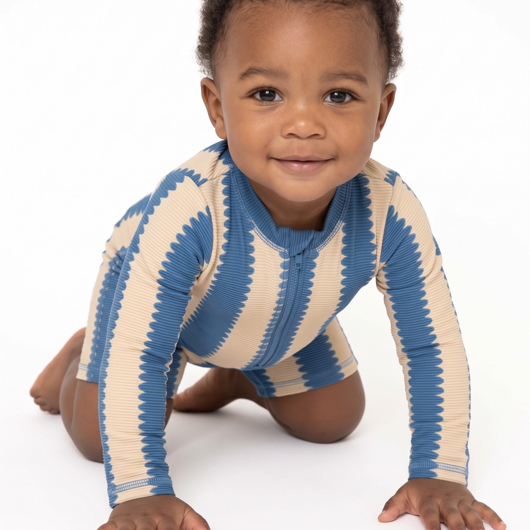 Shortie swimsuit in Blueberry Wobble (AI-generated image matched to our sample)