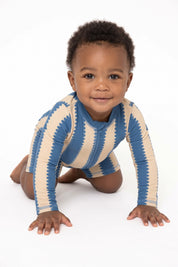 Shortie swimsuit in Blueberry Wobble (AI-generated image matched to our sample)