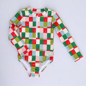 Girls full piece swimsuit in Popsicle Check