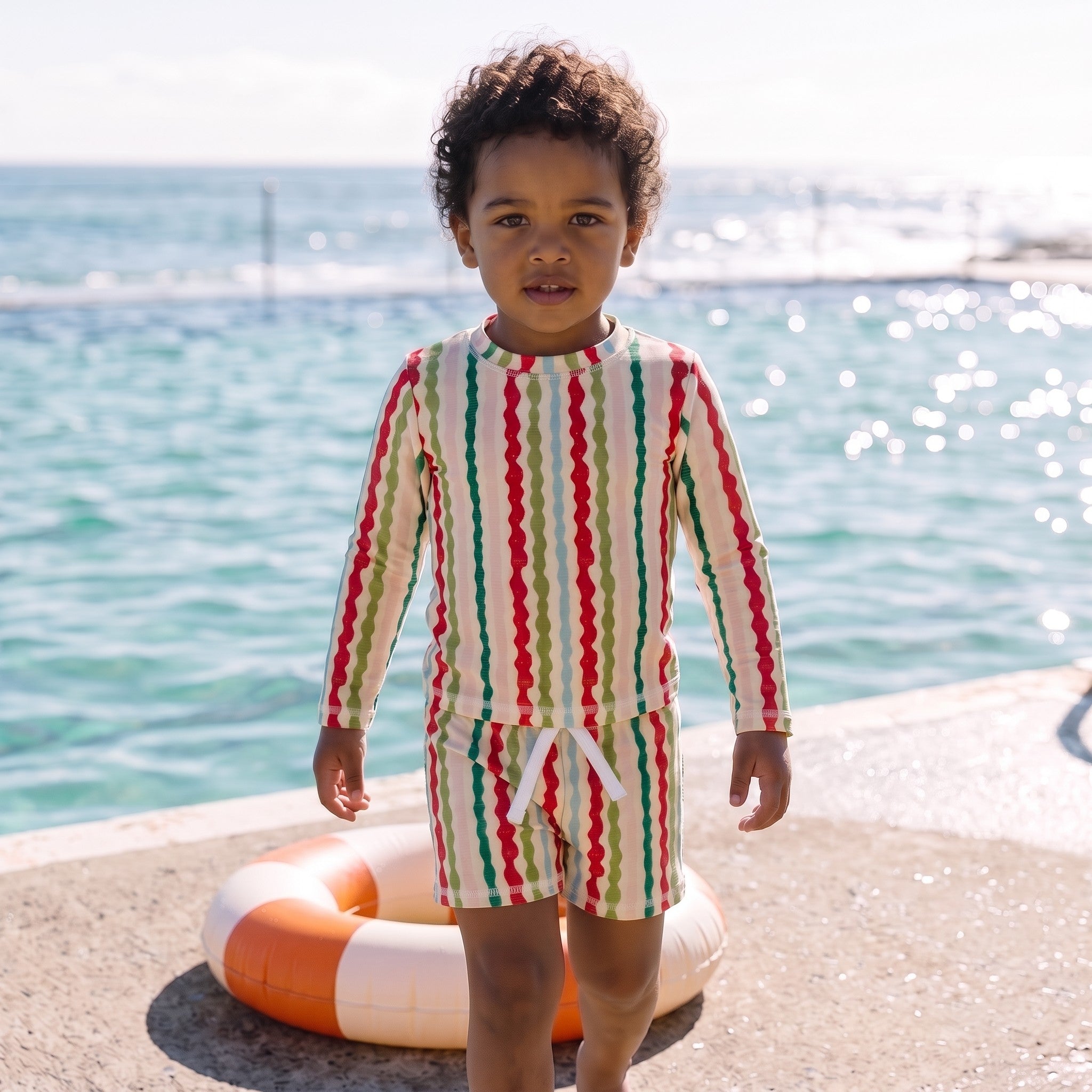 Boys swim set in Popsicle Wobble Stripe