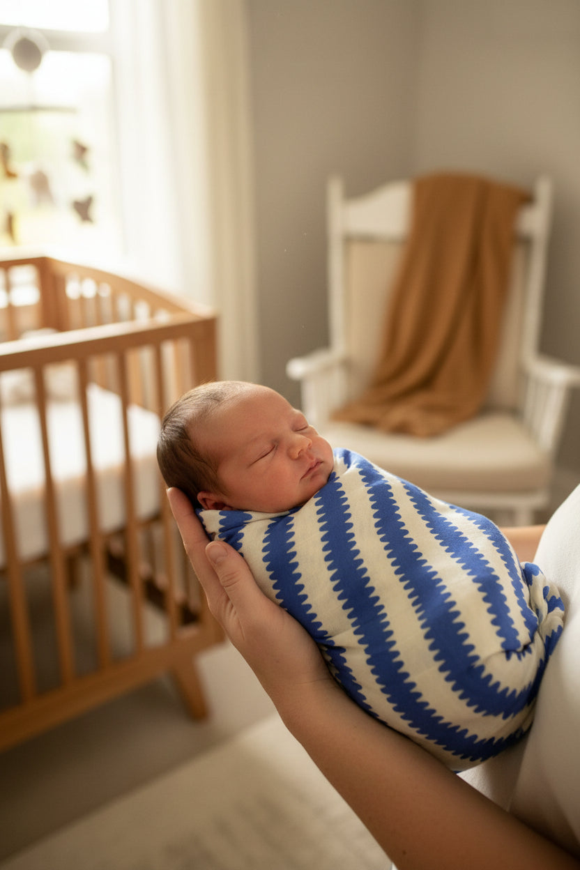 Bamboo Swaddle Wrap - Blueberry Wobble