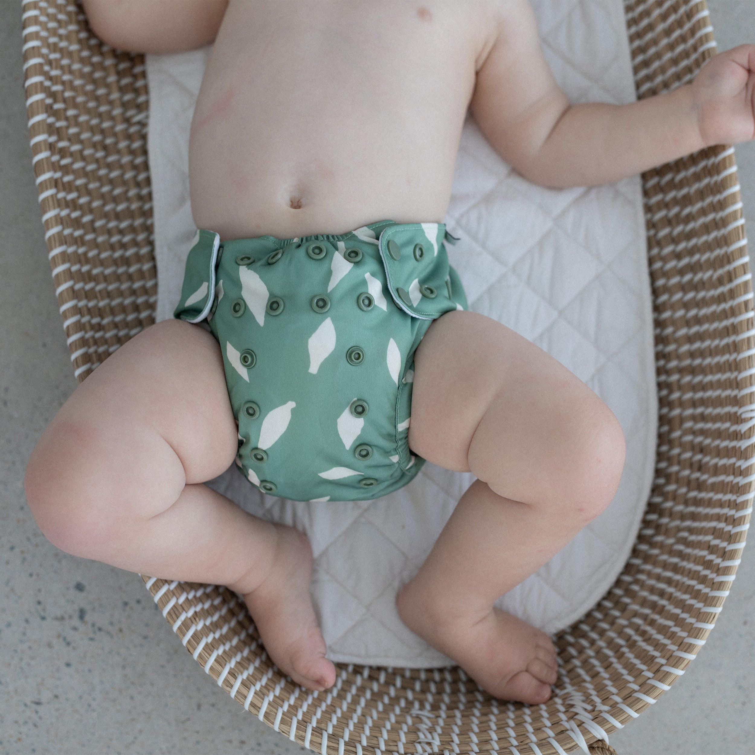 reusable cloth nappy - leaf ink